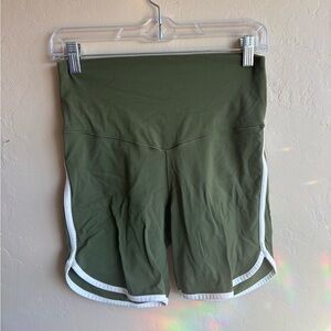 Aerie Olive Athletic Shorts with White Accents Size L